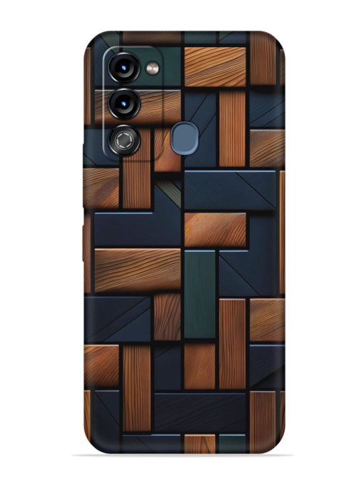 Wooden Background Cubes Embossed Soft Silicone Case for Itel Vision 3 Turbo Zapvi