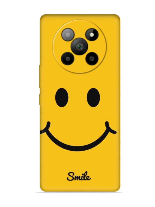 Yellow Smiley Embossed Soft Silicone Case for Lava Agni 2 (5G) Zapvi