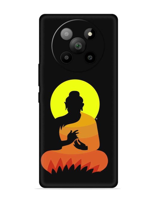 Buddha Art Black Embossed Soft Silicone Case for Lava Agni 2 (5G) Zapvi