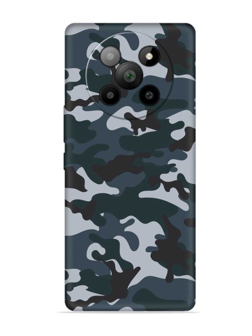 Dark Blue Army Military Art Embossed Soft Silicone Case for Lava Agni 2 (5G) Zapvi