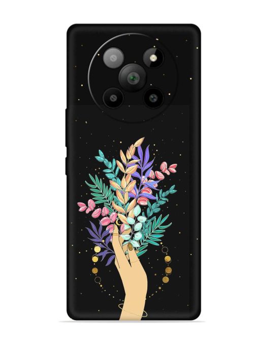 Flower On Hand Embossed Soft Silicone Case for Lava Agni 2 (5G) Zapvi