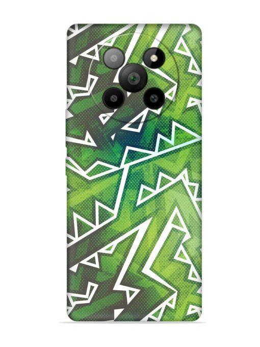 Green Graffiti Seamless Embossed Soft Silicone Case for Lava Agni 2 (5G)