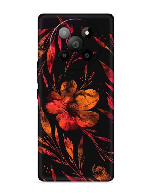 Red Flower Painting Embossed Soft Silicone Case for Lava Agni 2 (5G) Zapvi