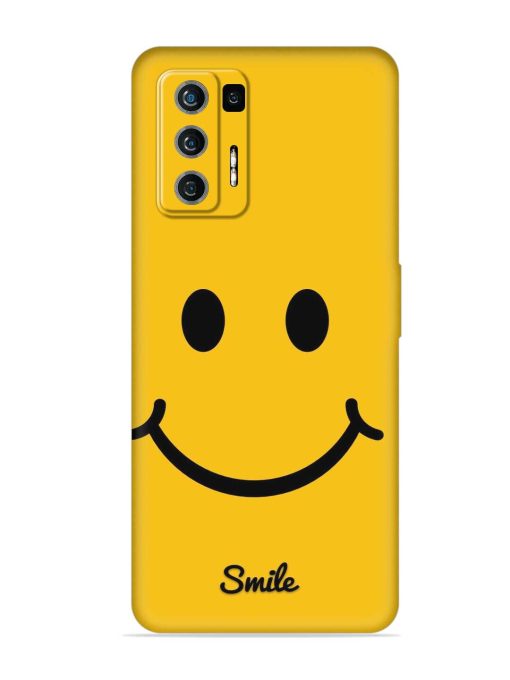 Yellow Smiley Embossed Soft Silicone Case for Lava Agni (5G) Zapvi