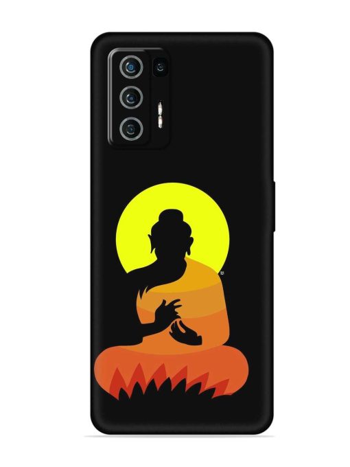 Buddha Art Black Embossed Soft Silicone Case for Lava Agni (5G) Zapvi