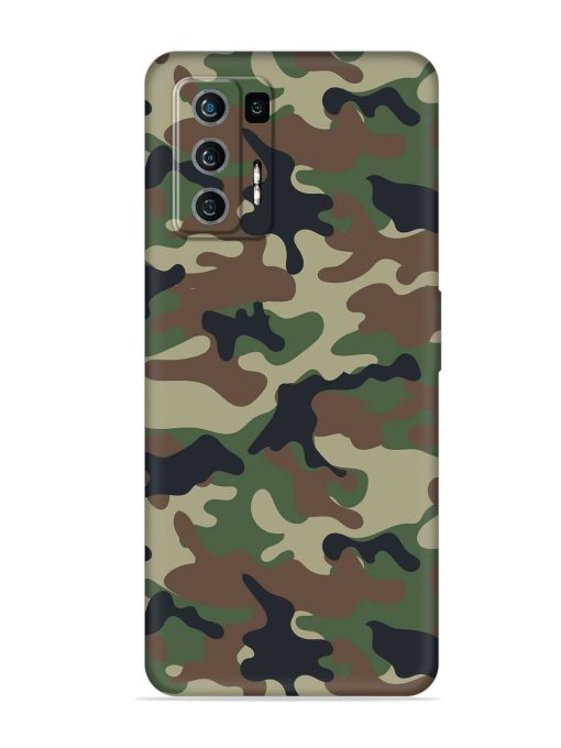 Army Military Camouflage Dark Green Embossed Soft Silicone Case for Lava Agni (5G) Zapvi