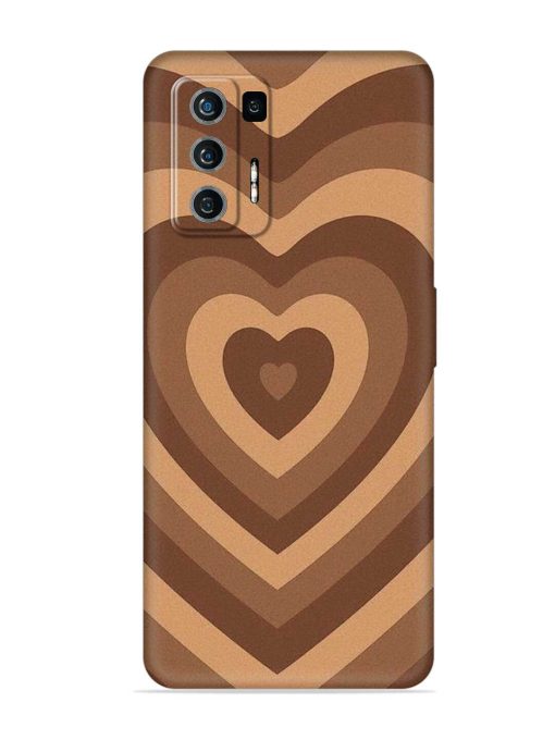 Brown Heart Embossed Soft Silicone Case for Lava Agni (5G) Zapvi