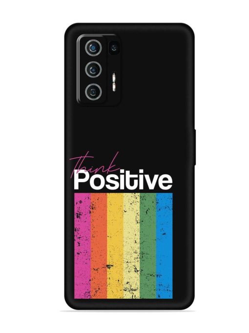 Think Positive Typography Embossed Soft Silicone Case for Lava Agni (5G) Zapvi