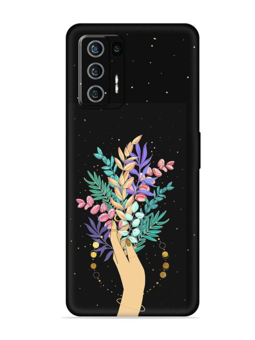 Flower On Hand Embossed Soft Silicone Case for Lava Agni (5G) Zapvi