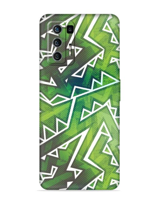 Green Graffiti Seamless Embossed Soft Silicone Case for Lava Agni (5G)