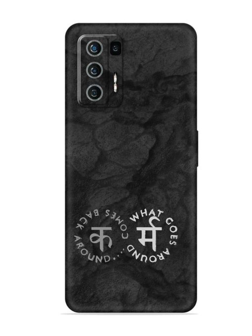 Karma Hindi Word Embossed Soft Silicone Case for Lava Agni (5G) Zapvi