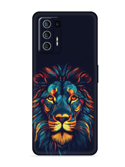 Colorful Lion Embossed Soft Silicone Case for Lava Agni (5G) Zapvi