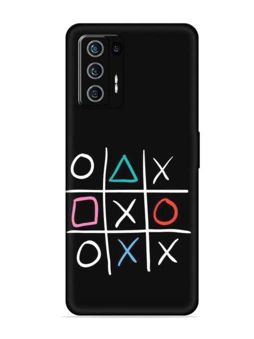 Super Neon Tic-Tac-Toe Embossed Soft Silicone Case for Lava Agni (5G) Zapvi