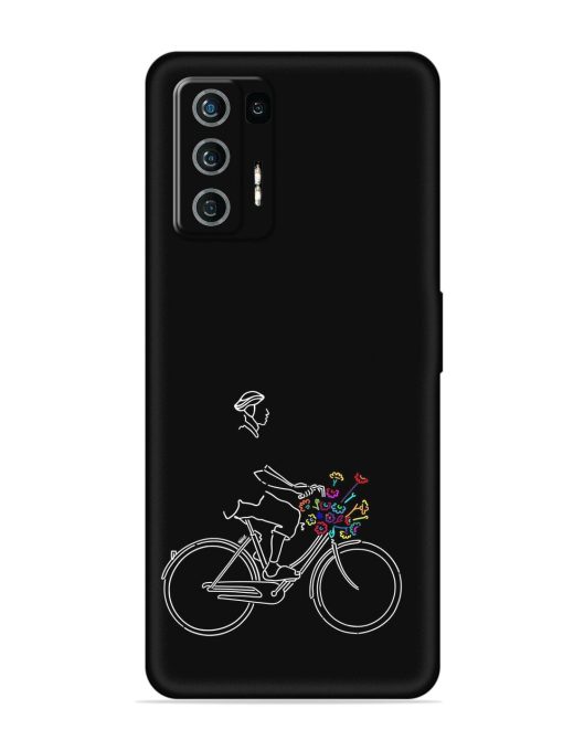 Minimalist Cycle Art Embossed Soft Silicone Case for Lava Agni (5G) Zapvi