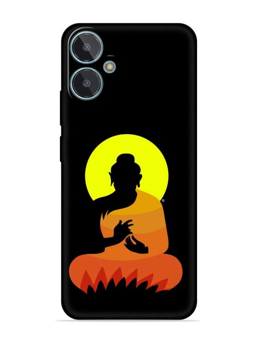 Buddha Art Black Embossed Soft Silicone Case for Lava Blaze 2 Zapvi