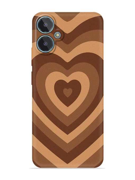 Brown Heart Embossed Soft Silicone Case for Lava Blaze 2 Zapvi