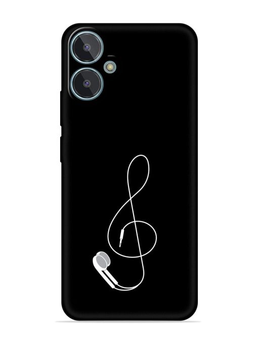 Music Earphone Vector Embossed Soft Silicone Case for Lava Blaze 2