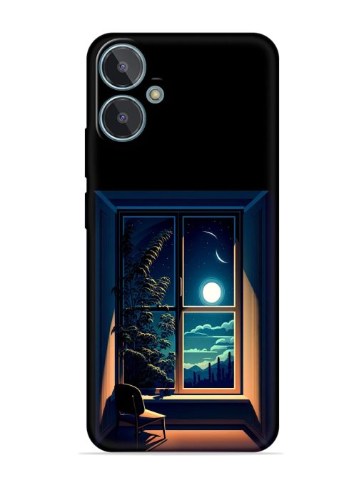 Night View At Window Embossed Soft Silicone Case for Lava Blaze 2 Zapvi