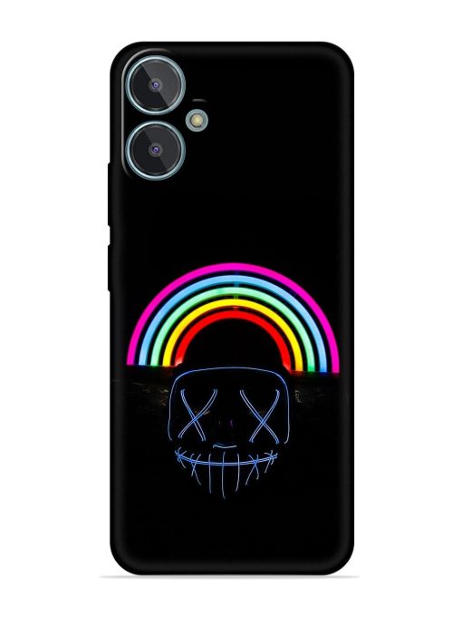 Mask Rainbow Embossed Soft Silicone Case for Lava Blaze 2