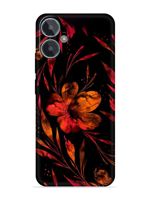 Red Flower Painting Embossed Soft Silicone Case for Lava Blaze 2