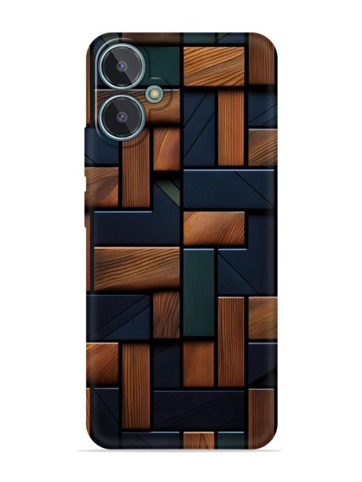 Wooden Background Cubes Embossed Soft Silicone Case for Lava Blaze 2