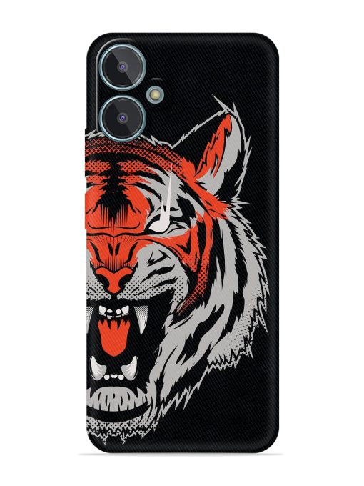 Tiger Aggression Embossed Soft Silicone Case for Lava Blaze 2 Zapvi