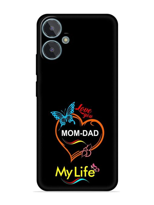 Love You Mom Dad Embossed Soft Silicone Case for Lava Blaze 2 Zapvi