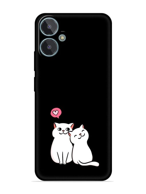 Cute Loving Cats Embossed Soft Silicone Case for Lava Blaze 2