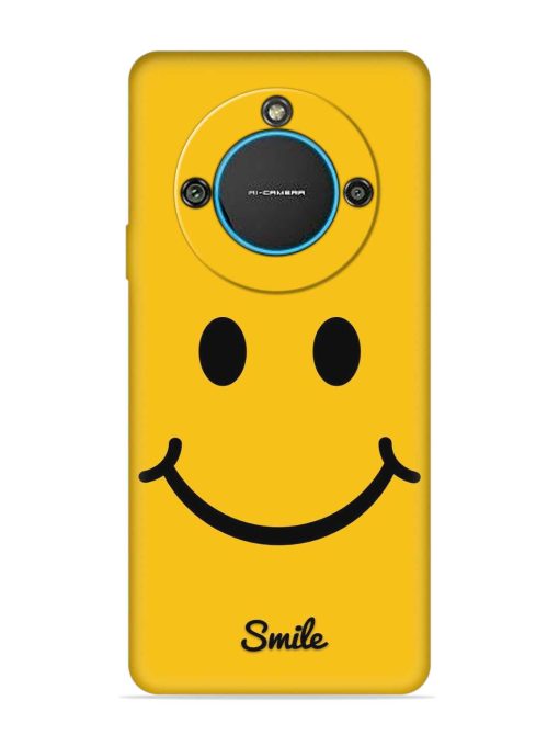 Yellow Smiley Embossed Soft Silicone Case for Lava Blaze 2 (5G) Zapvi