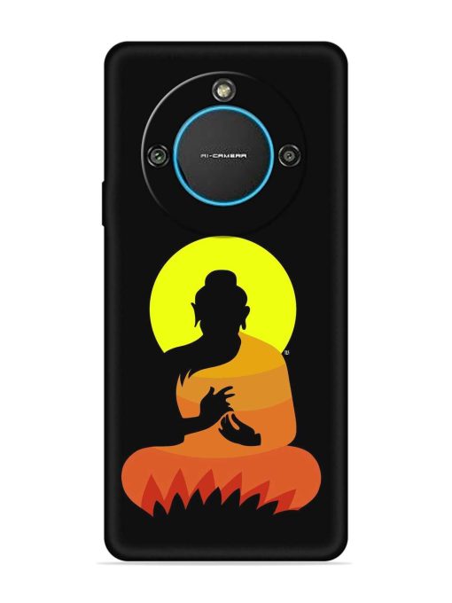 Buddha Art Black Embossed Soft Silicone Case for Lava Blaze 2 (5G) Zapvi