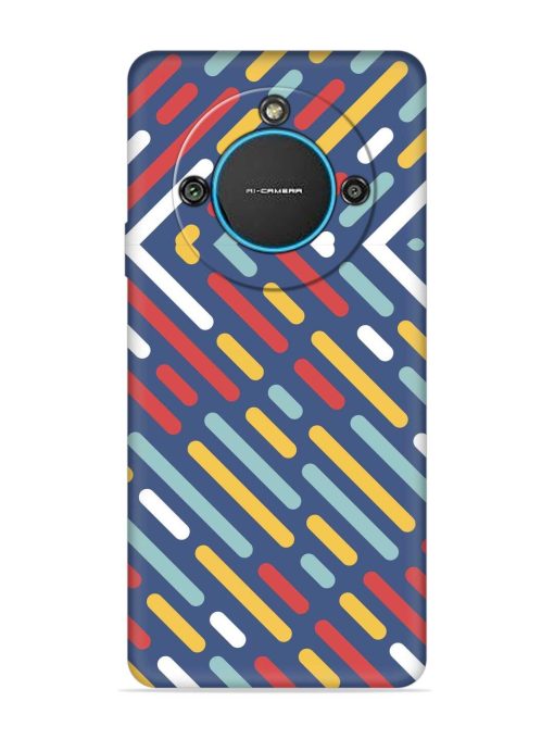 Colored Lines Embossed Soft Silicone Case for Lava Blaze 2 (5G) Zapvi