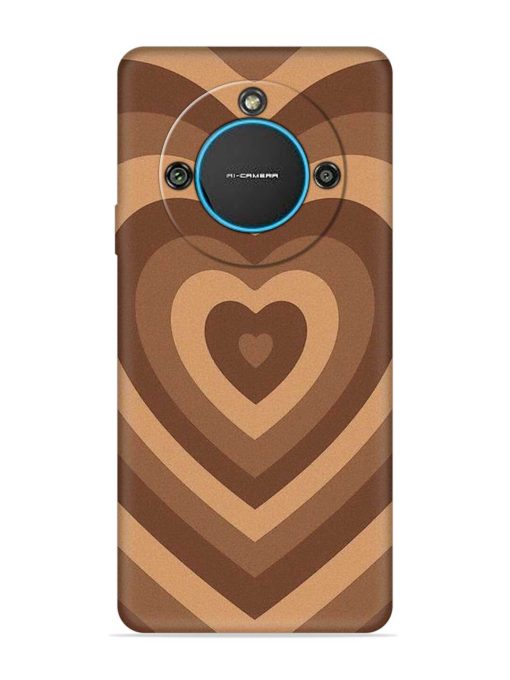 Brown Heart Embossed Soft Silicone Case for Lava Blaze 2 (5G) Zapvi