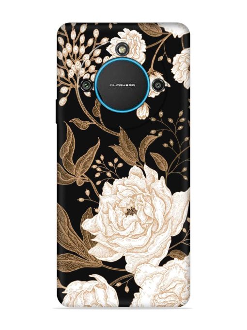 Peonies Roses Floral Embossed Soft Silicone Case for Lava Blaze 2 (5G) Zapvi