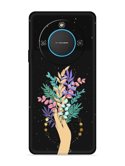 Flower On Hand Embossed Soft Silicone Case for Lava Blaze 2 (5G)