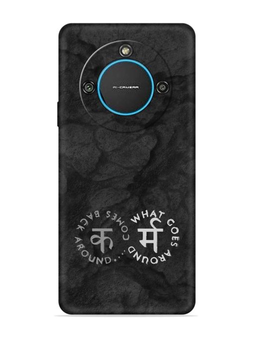 Karma Hindi Word Embossed Soft Silicone Case for Lava Blaze 2 (5G)