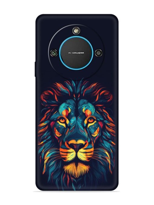 Colorful Lion Embossed Soft Silicone Case for Lava Blaze 2 (5G)