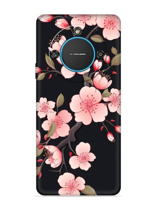 Cherry Blossom Embossed Soft Silicone Case for Lava Blaze 2 (5G)