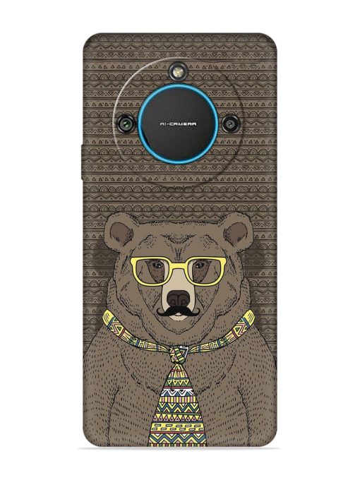 Grizzly Bear Embossed Soft Silicone Case for Lava Blaze 2 (5G)