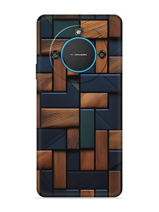 Wooden Background Cubes Embossed Soft Silicone Case for Lava Blaze 2 (5G)