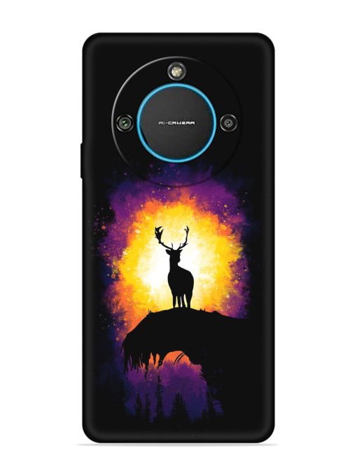 Elk Animal Art Embossed Soft Silicone Case for Lava Blaze 2 (5G)