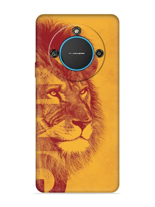 Gold Lion Crown Art Embossed Soft Silicone Case for Lava Blaze 2 (5G)