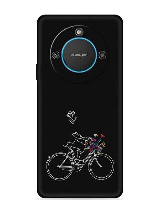 Minimalist Cycle Art Embossed Soft Silicone Case for Lava Blaze 2 (5G) Zapvi