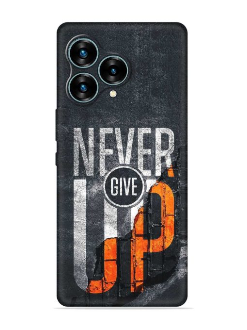 Never Give Up Embossed Soft Silicone Case for Lava Blaze Curve (5G) Zapvi