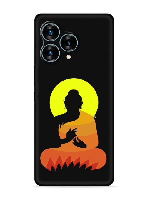 Buddha Art Black Embossed Soft Silicone Case for Lava Blaze Curve (5G) Zapvi