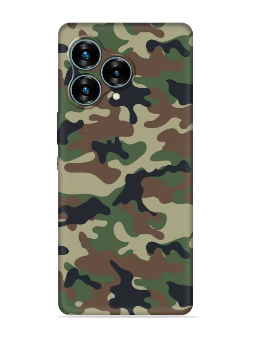 Army Military Camouflage Dark Green Embossed Soft Silicone Case for Lava Blaze Curve (5G) Zapvi