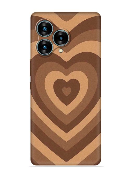 Brown Heart Embossed Soft Silicone Case for Lava Blaze Curve (5G) Zapvi