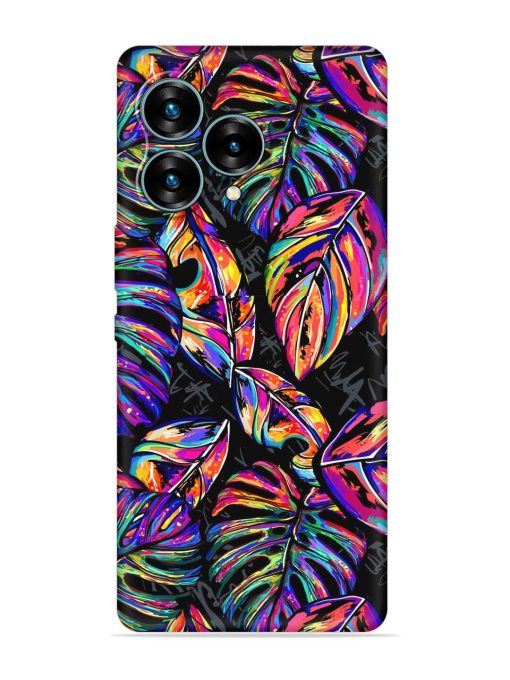 Tropical Seamless Vector Embossed Soft Silicone Case for Lava Blaze Curve (5G) Zapvi