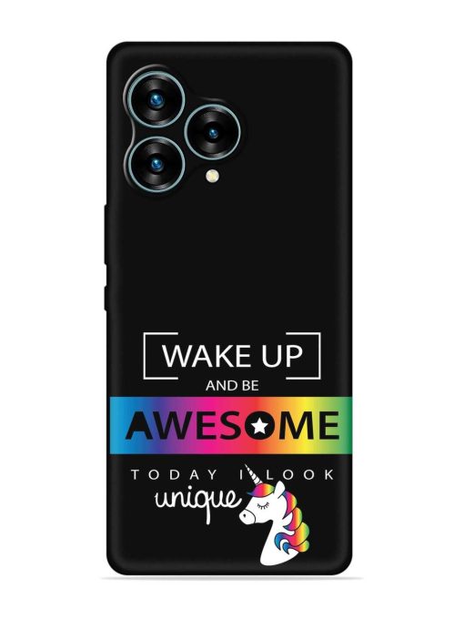 Inspirational Quote Unicorn Embossed Soft Silicone Case for Lava Blaze Curve (5G) Zapvi