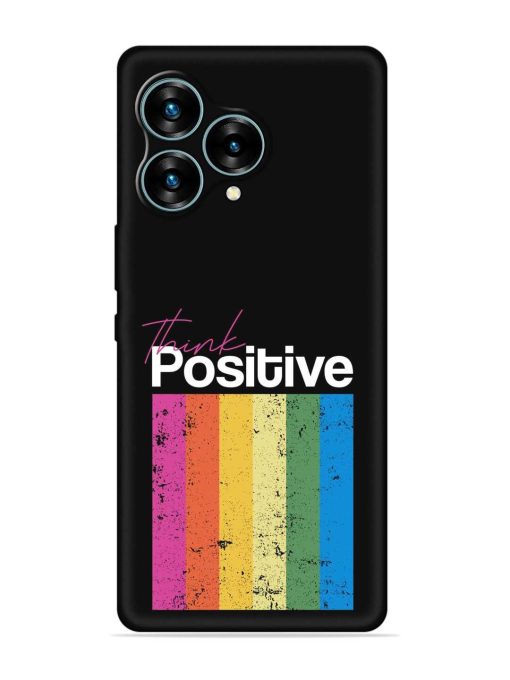 Think Positive Typography Embossed Soft Silicone Case for Lava Blaze Curve (5G) Zapvi