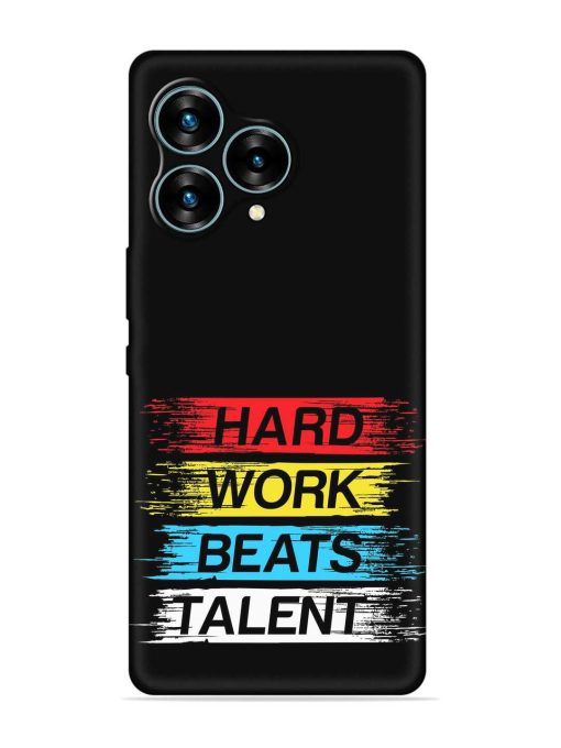 Hard Work Beats Embossed Soft Silicone Case for Lava Blaze Curve (5G) Zapvi